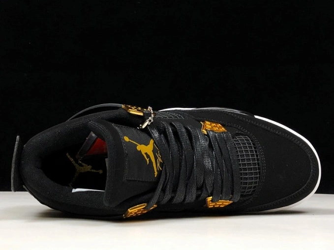 Cheap TBK Black 4 308497-032 Air Jordan Metallic Royalty Gold-White 0712